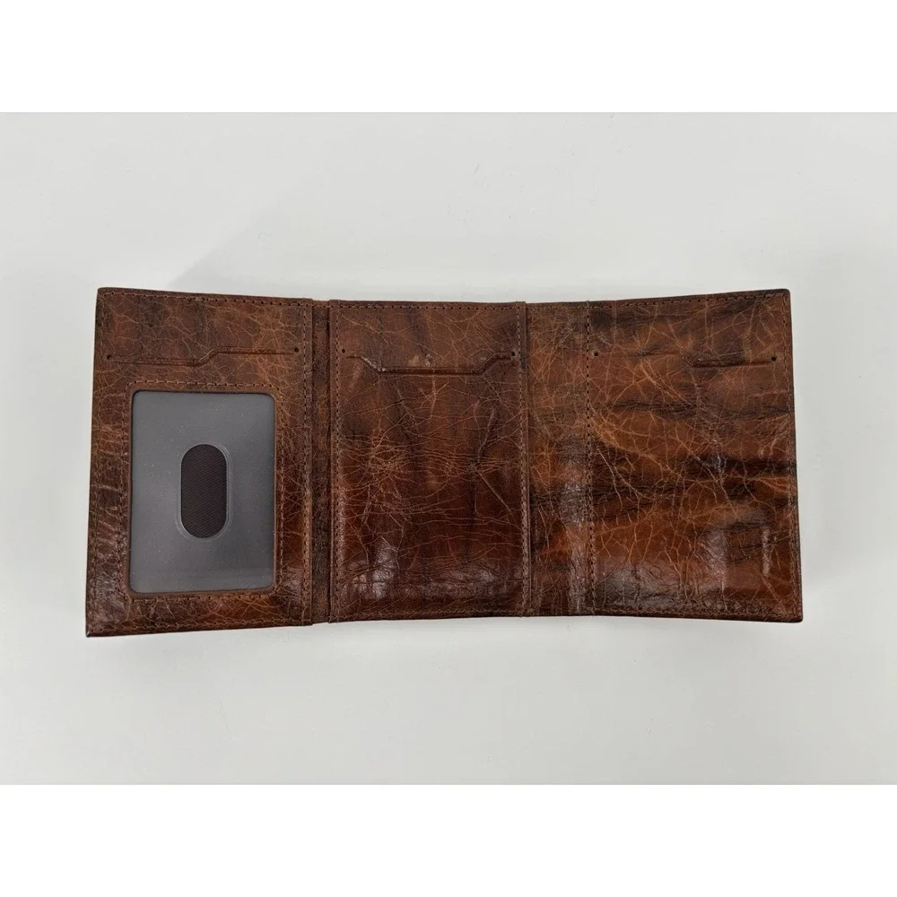NWOT VULKIT Limited Edition Leather Tri-Fold Wallet RFID Blocking Zipper Pocket